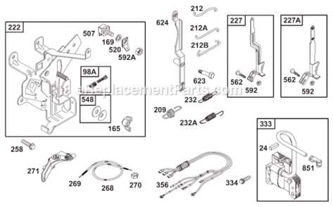 Page D Diagram and Parts List for 19C400  Briggs and Stratton Engine